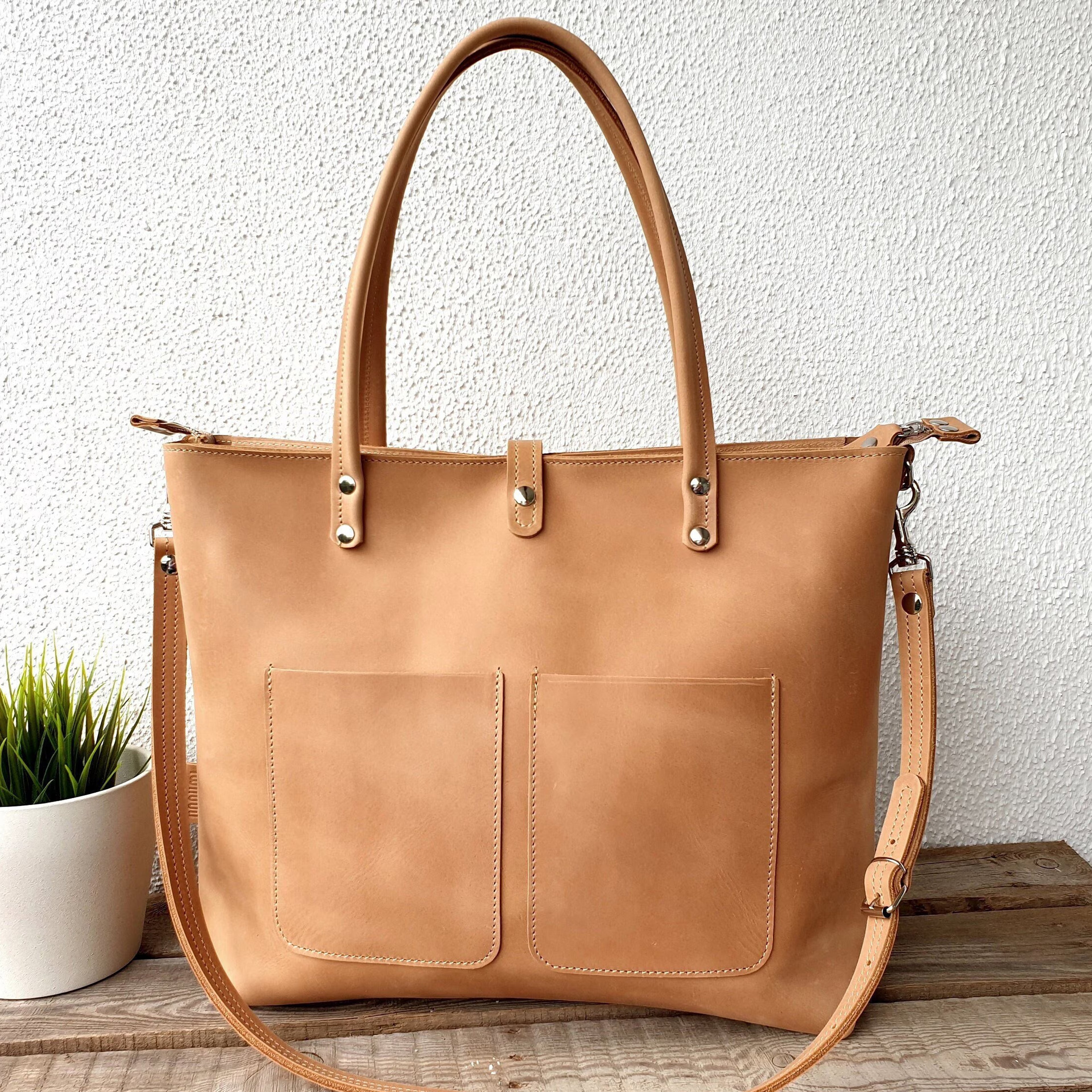 Leder Tragetasche 46 x 35 x 13